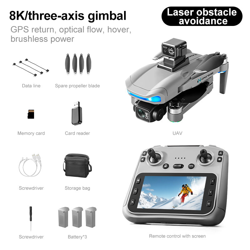 2026- V06 latest three-axis gimbal PTZ GPS drone!