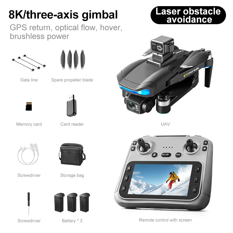 2026- V06 latest three-axis gimbal PTZ GPS drone！